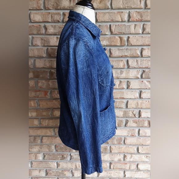 Lauren Jeans Ralph Lauren Dark Kyoto Denim Jacket with Classic Workwear Style. - Picture 2 of 5